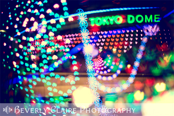 Love and Tokyo Dome with Colorful Psychedelic Heart Lights